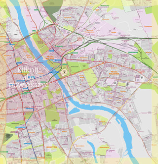 Mapa sieci autobusy w Warszawie