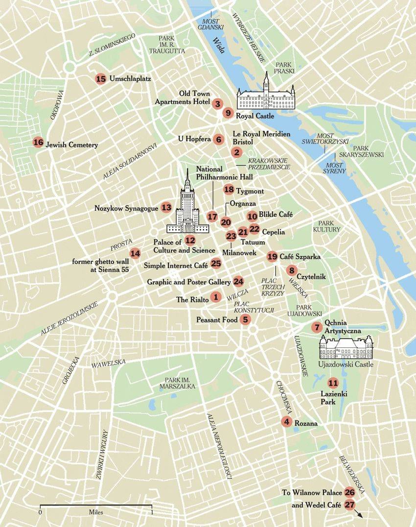 Mapa turystyczna Warszawy: muzea, zabytki, miejsca turystyczne i pomniki