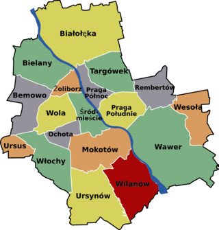 Mapa dzielnic Warszawy