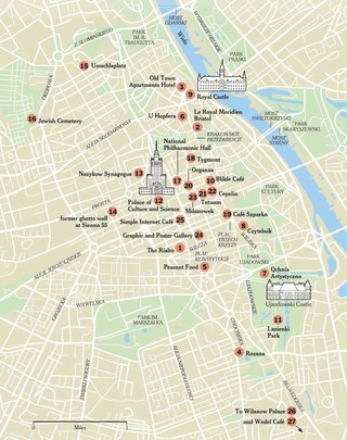 Mapa turystyczna, muzea, zabytki, miejsca turystyczne i pomniki Warszawy